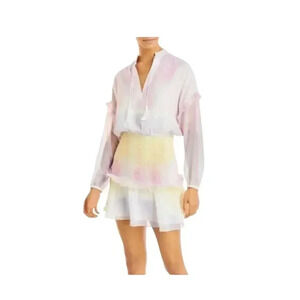 Aqua  Bloomingdale’s Exclusive Tie Dye Pink Smoke Mini Dress. Size- M